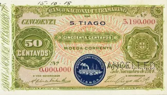 Cape Verde 50 Centavos, 1914 image