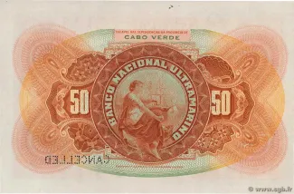 Cape Verde 50 Escudos, 1921 reverse