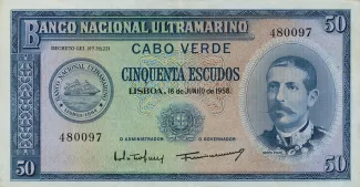 Cape Verde 50 Escudos, 1958 image