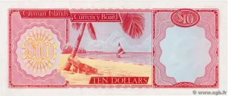 Cayman Islands 10 Dollars - Elizabeth II, 1971-1974 reverse