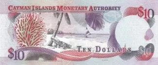 Cayman Islands 10 Dollars - Elizabeth II, 1998-2001 reverse