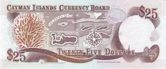 Cayman Islands 25 Dollars - Elizabeth II, 1991 reverse