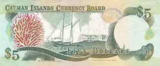 Cayman Islands 5 Dollars - Elizabeth II, 1991 reverse