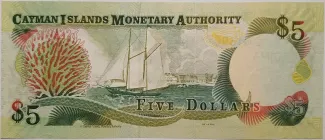 Cayman Islands 5 Dollars - Elizabeth II, 2005 reverse