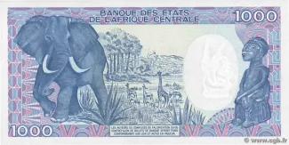 Central African Republic 1.000 Francs, 1985 reverse