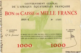 Central African States 1.000 Francs, 1940 image