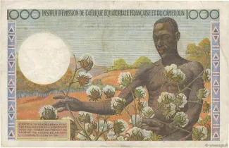 Central African States 1.000 Francs, 1957 reverse