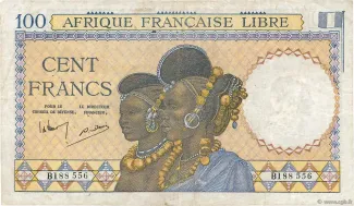Central African States 100 Francs, 1941 image