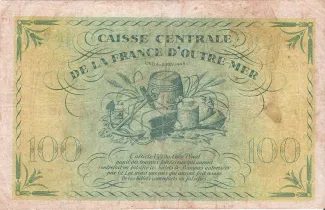 Central African States 100 Francs, 1944 reverse