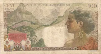 Central African States 100 Francs, 1947 reverse