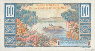 Central African States 10 Francs, 1947 reverse