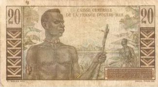 Central African States 20 Francs, 1947 reverse
