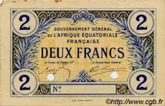 Central African States 2 Francs, 1917 image