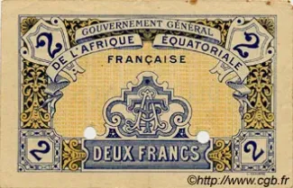 Central African States 2 Francs, 1917 reverse