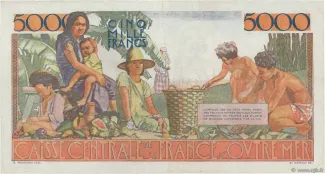Central African States 5.000 Francs, 1952 reverse