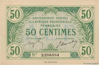 Central African States 50 Centimes, 1917 image