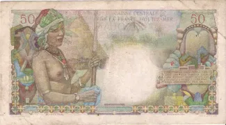 Central African States 50 Francs, 1947 reverse
