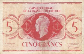Central African States 5 Francs, 1944 image