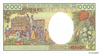 Chad 10.000 Francs, 1984-1991 reverse