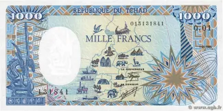 Chad 1.000 Francs, 1985 image