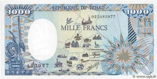 Chad 1.000 Francs, 1992 image