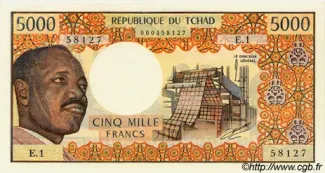 Chad 5.000 Francs, 1974 image