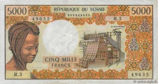 Chad 5.000 Francs, 1978 image