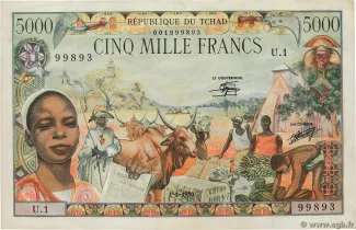 Chad 5.000 Francs, 1980 image