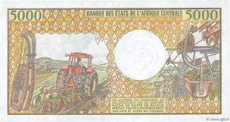Chad 5.000 Francs, 1984-1991 reverse