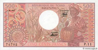 Chad 500 Francs, 1984 image