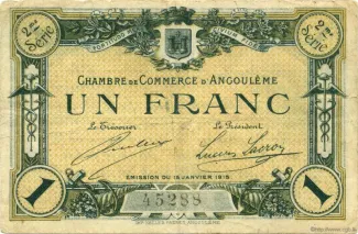 French notgeld 1 Franc, 1915 image
