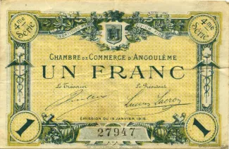 French notgeld 1 Franc, 1915 image