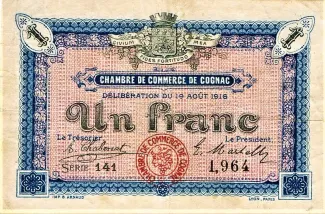 French notgeld 1 Franc, 1916 image