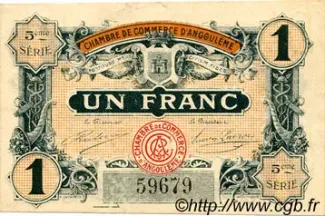 French notgeld 1 Franc, 1917 image