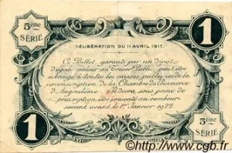 French notgeld 1 Franc, 1917 reverse