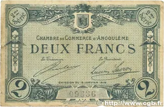 French notgeld 2 Francs, 1915 image
