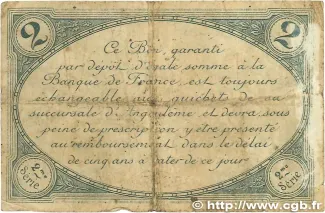 French notgeld 2 Francs, 1915 reverse