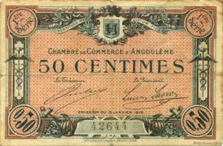 French notgeld 50 Centimes, 1915 image