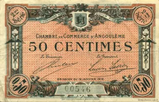 French notgeld 50 Centimes, 1915 image