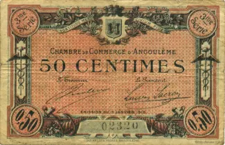 French notgeld 50 Centimes, 1915 image