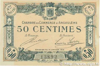 French notgeld 50 Centimes, 1915 image