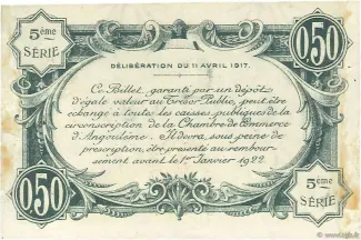 French notgeld 50 Centimes, 1917 reverse