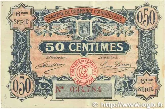 French notgeld 50 Centimes, 1920 image