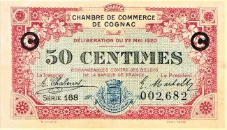 French notgeld 50 Centimes, 1920 image