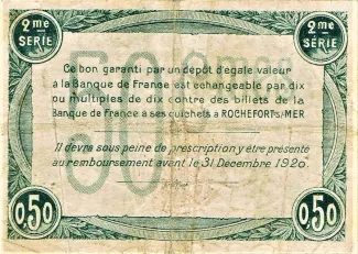 Charente-Maritime, Department of 50 Centimes, 1915 reverse