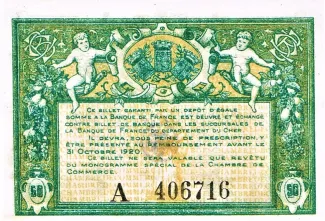 French notgeld 50 Centimes, 1915 reverse