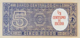 Chile 0 Centesimo, 1960-1961 reverse