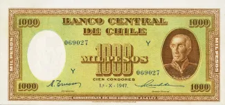 Chile 1.000 Pesos, 1947 image