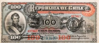 Chile 100 Pesos, 1916 image