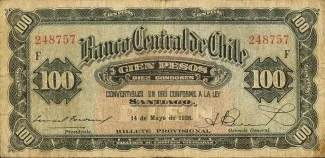 Chile 100 Pesos, 1930 image